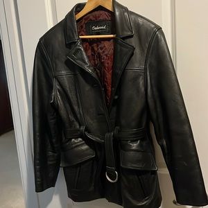 Vintage black leather jacket